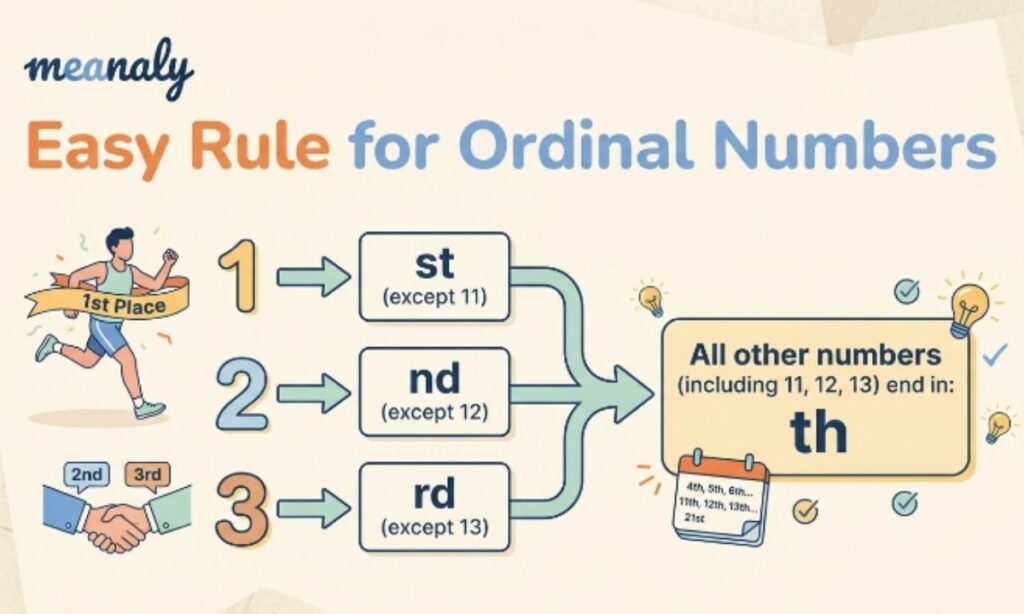 Easy Rule for Ordinal Numbers
