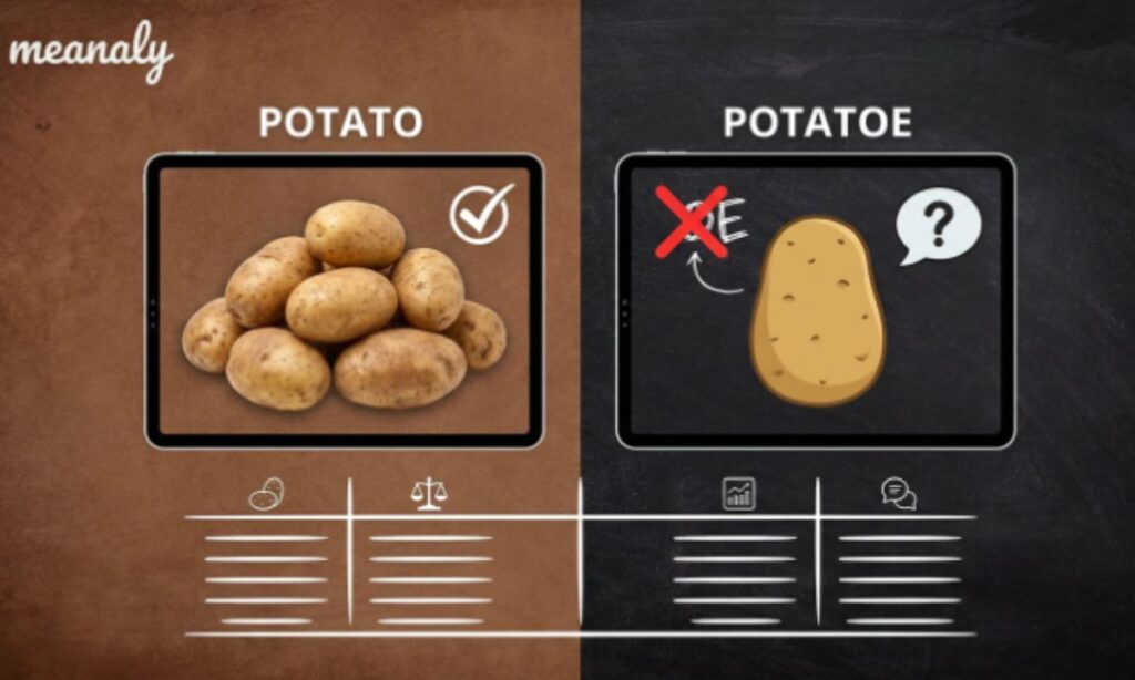 Comparison Table Potato vs Potatoe