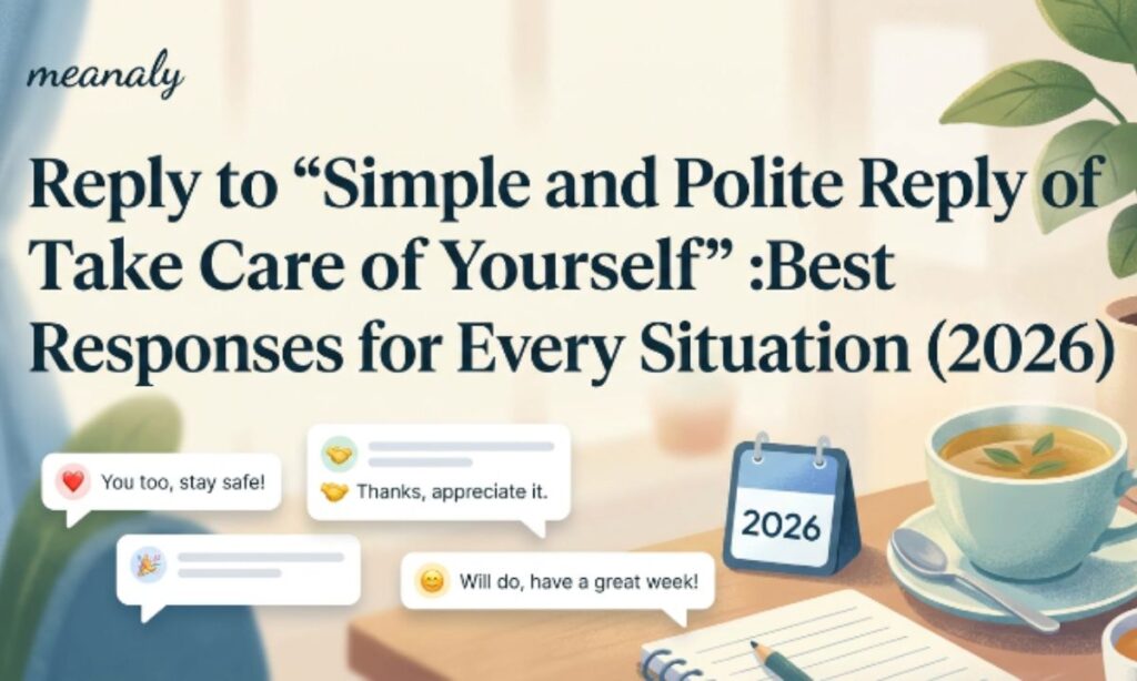 Simple and Polite Reply of Take Care of Yourself